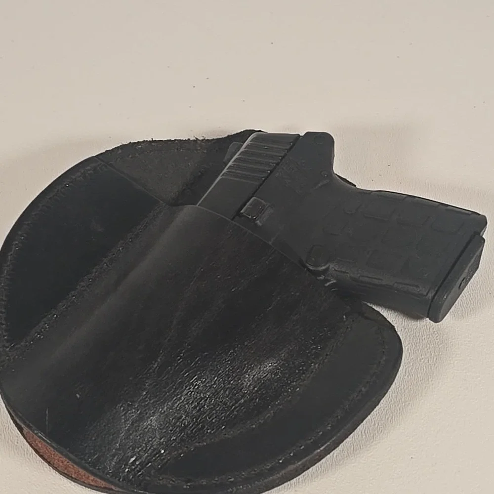 VTG Black‎ Pager Pal Concealed Carry Genuine Leather Holster Right Handed